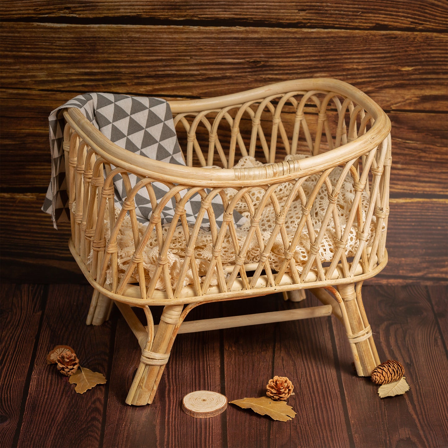 Helena Rattan Bamboo Craddle for Baby Photography. Newborn Prop. Rattan Baby Prop. Children Prop. Organic Prop for Newborn, Baby, Sitter