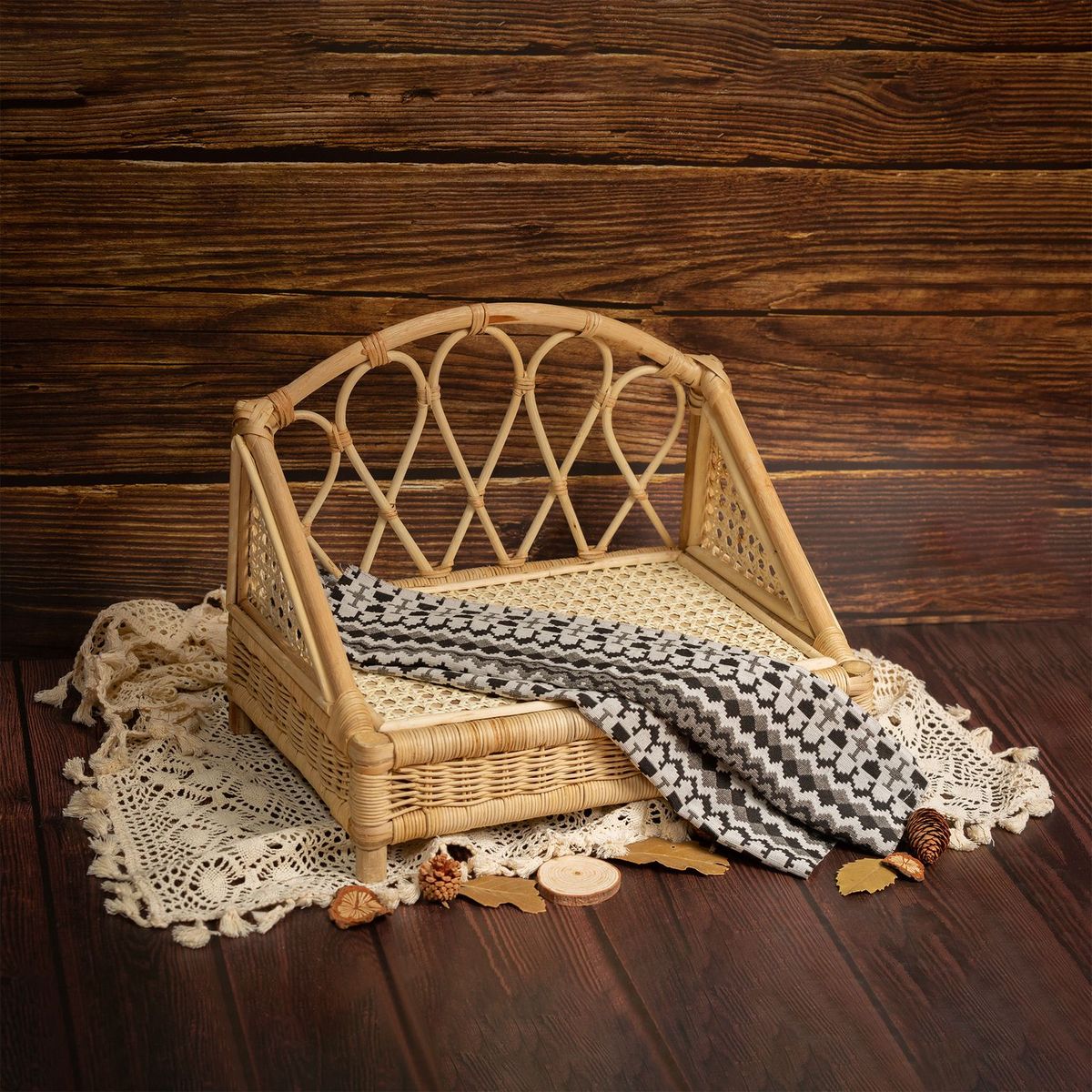 Thalia Rattan Baby Bed Prop. Newborn Wicker Bamboo Rattan Prop for Baby, Newborn, Sitter. Newborn Photography. High Quality Handmade Prop