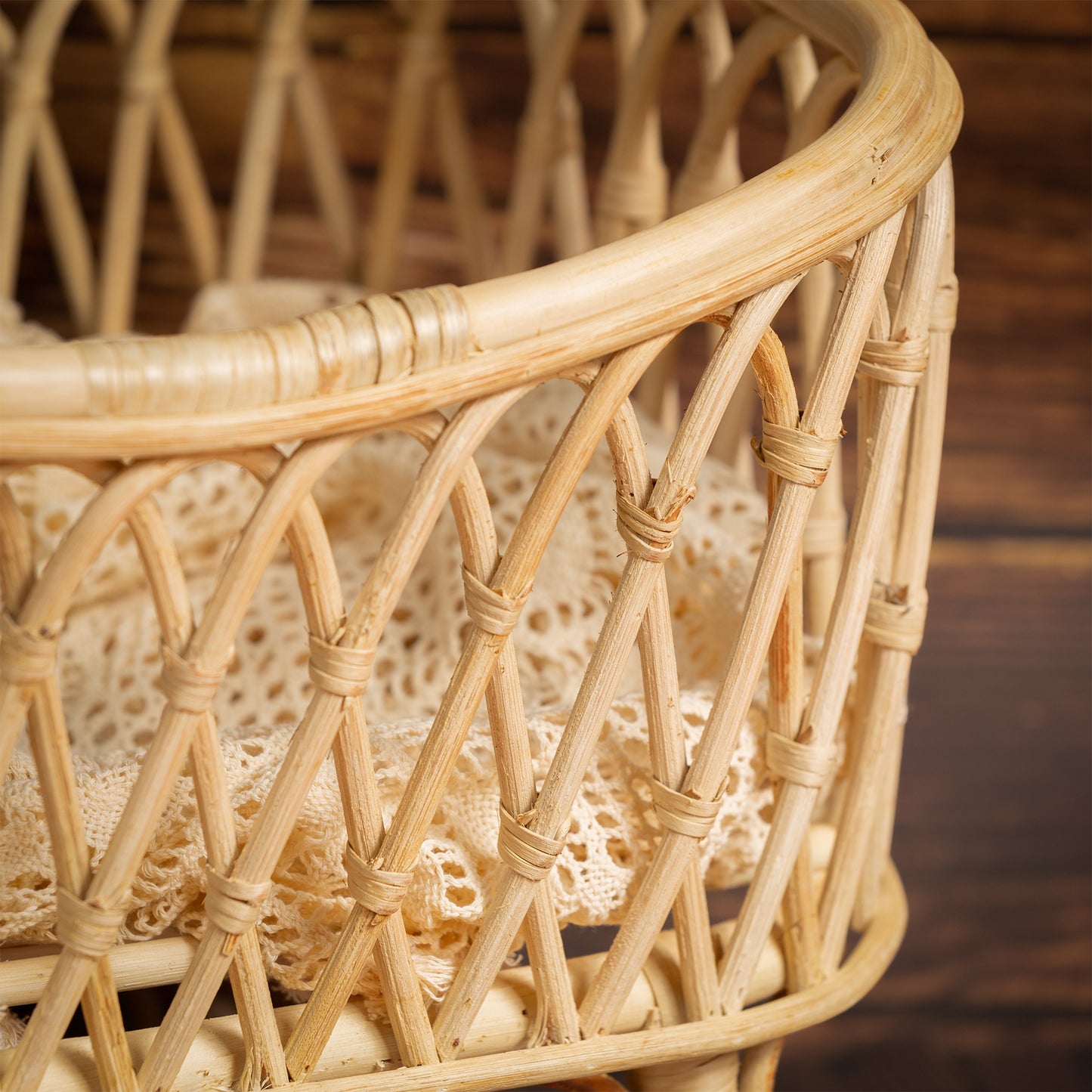 Helena Rattan Bamboo Craddle for Baby Photography. Newborn Prop. Rattan Baby Prop. Children Prop. Organic Prop for Newborn, Baby, Sitter