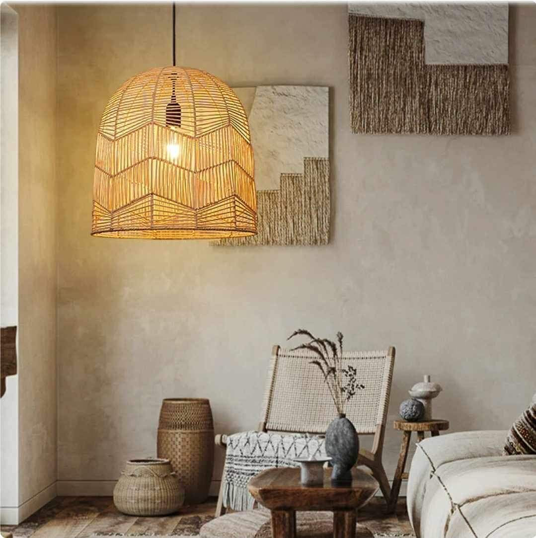 Handcrafted Lace Rattan Pendant Light. Snow Drop Rattan Light. Handmade Rattan Lampshade. Wicker Lampshade. Sustainable Light. Fair Trade