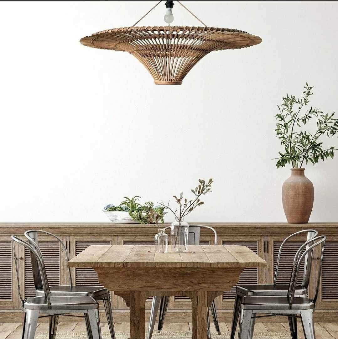 High Quality Rattan Pendant Light. Modern Boho Coastal Hampton Rustic. High Quality Lighting Interior Design. Artisan Made