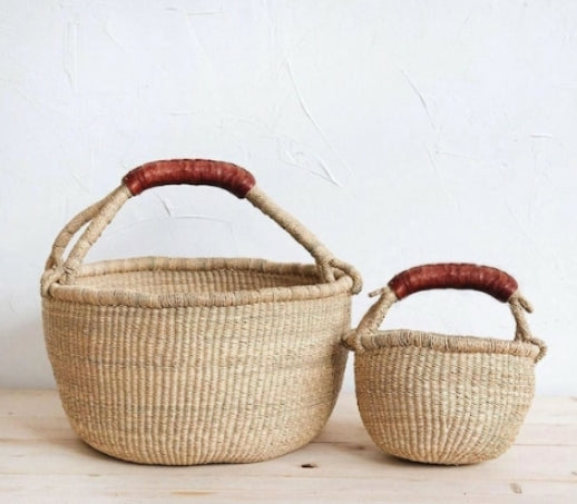 Newest Cute Natural Bolga Storage Basket Large