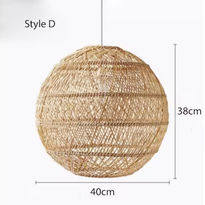 Farmhouse Coastal Living Pendant Light. Bamboo Lampshade. Rattan Pendant Light. Luxe Rattan Lampshade. Organic Sustainable. Decor Trend