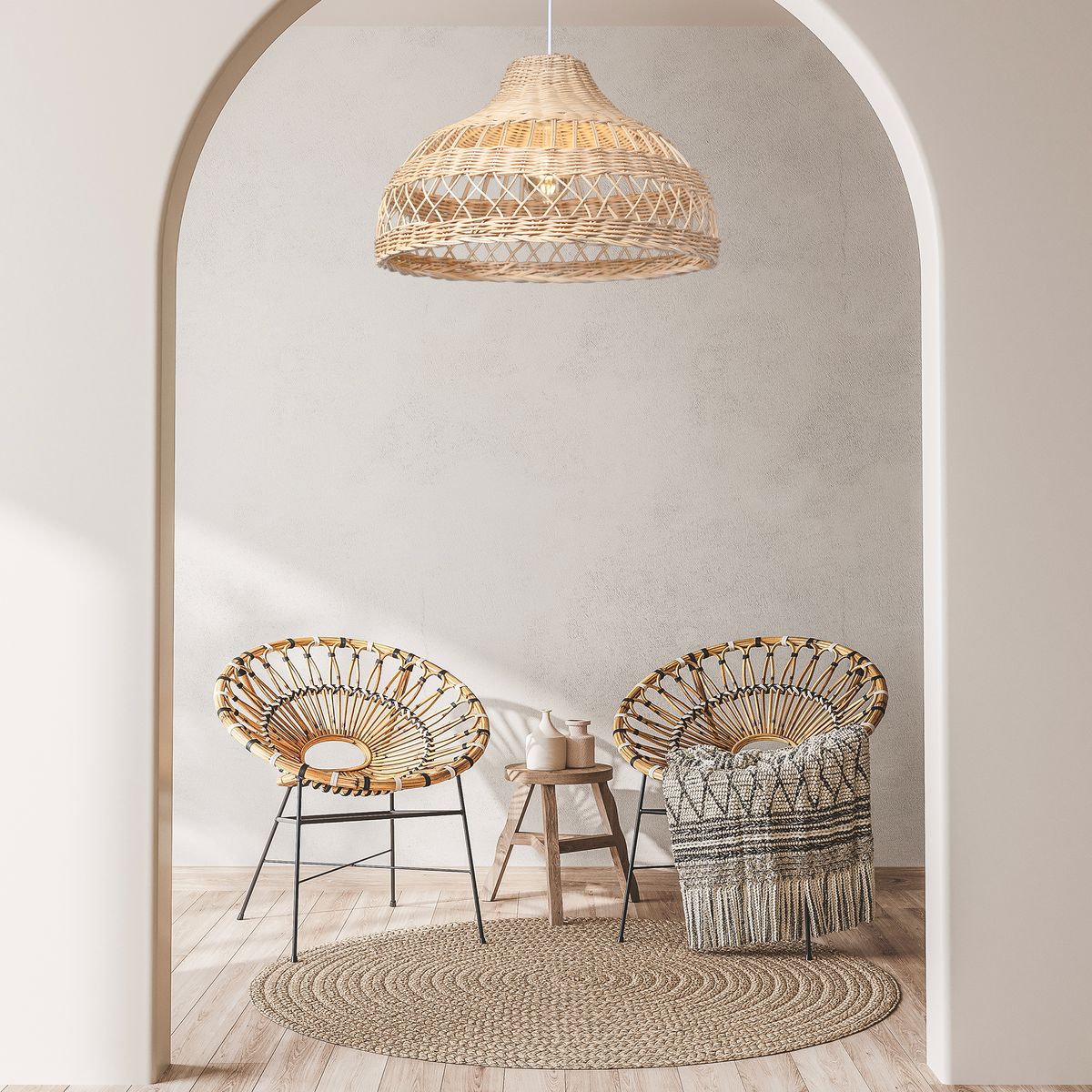 Beautiful Rattan Pendant Light, Artisans. High Quality Rattan Lampshade. Bamboo lampshade. Wicker Light. Sustainable. Ethical