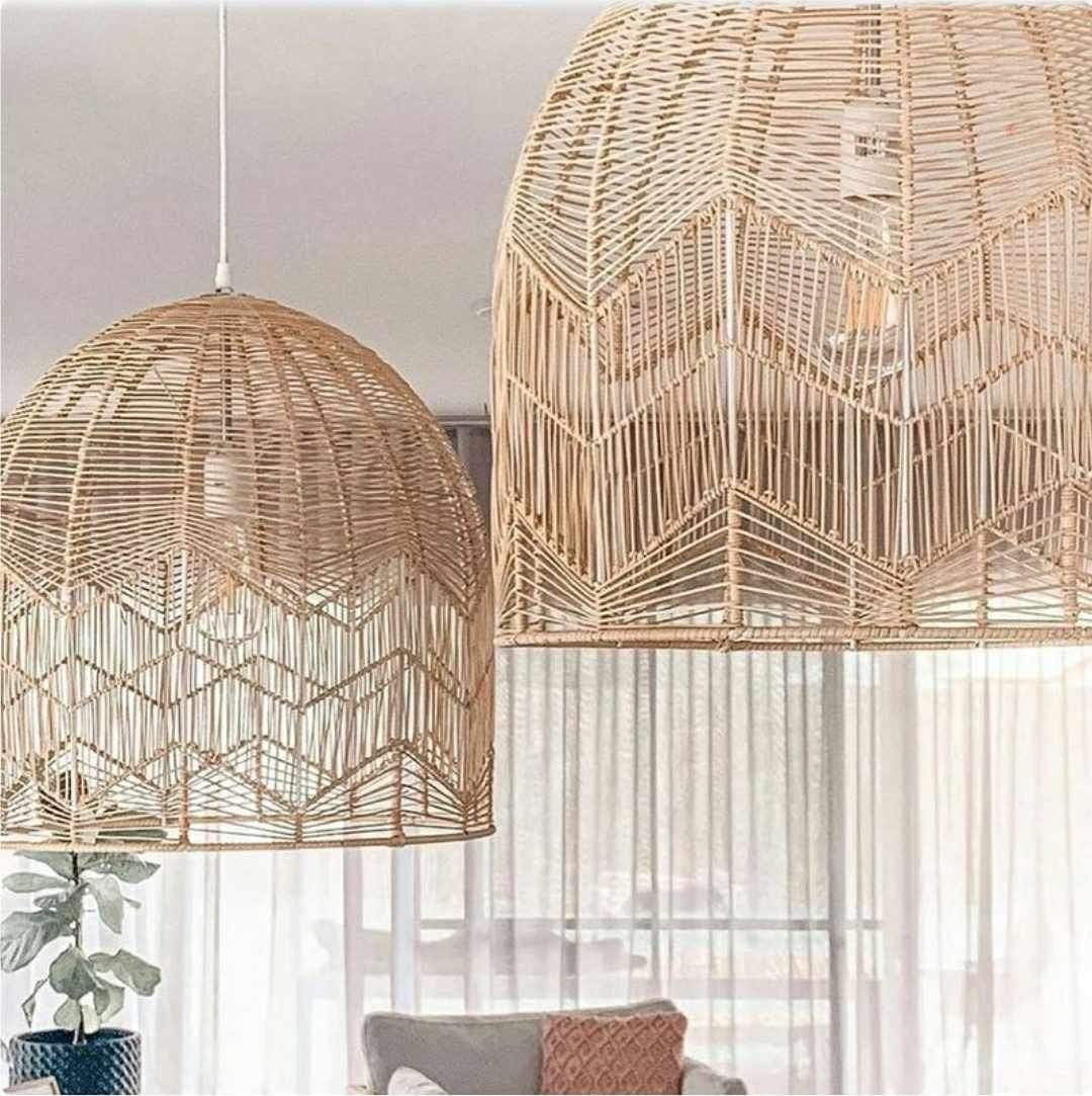 Handcrafted Lace Rattan Pendant Light. Snow Drop Rattan Light. Handmade Rattan Lampshade. Wicker Lampshade. Sustainable Light. Fair Trade