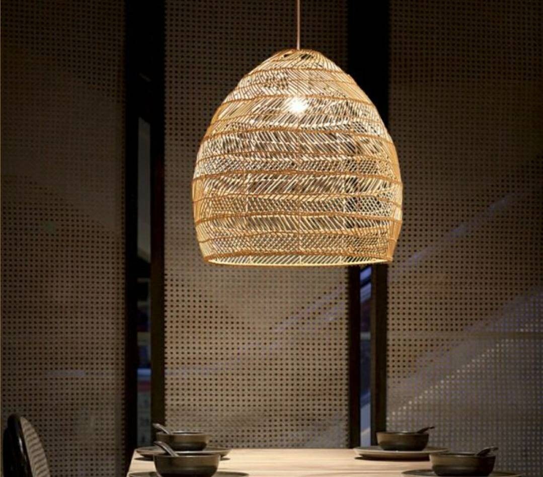 Handmade Rattan Pendant Light. Long Dome Shape. Creative & Sustainable Home Decoration. Boho. Hampton. Scandi. Minimal. Fair Trade. Coastal