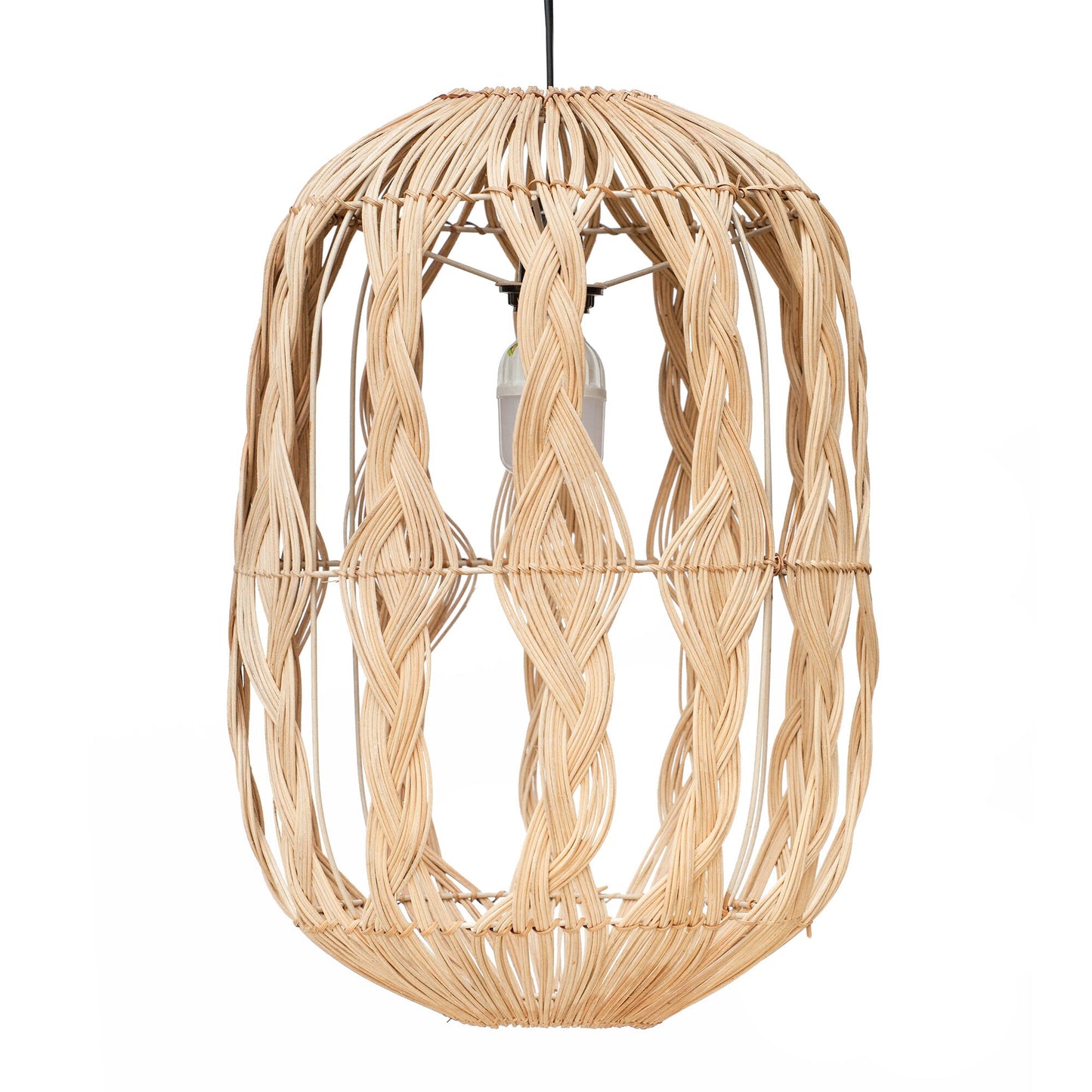 Stunning & Unique Rattan Pendant Light with Braided Weave. Authentic, Genuine Handmade Pendant Light by Vietnamese. Sustainable