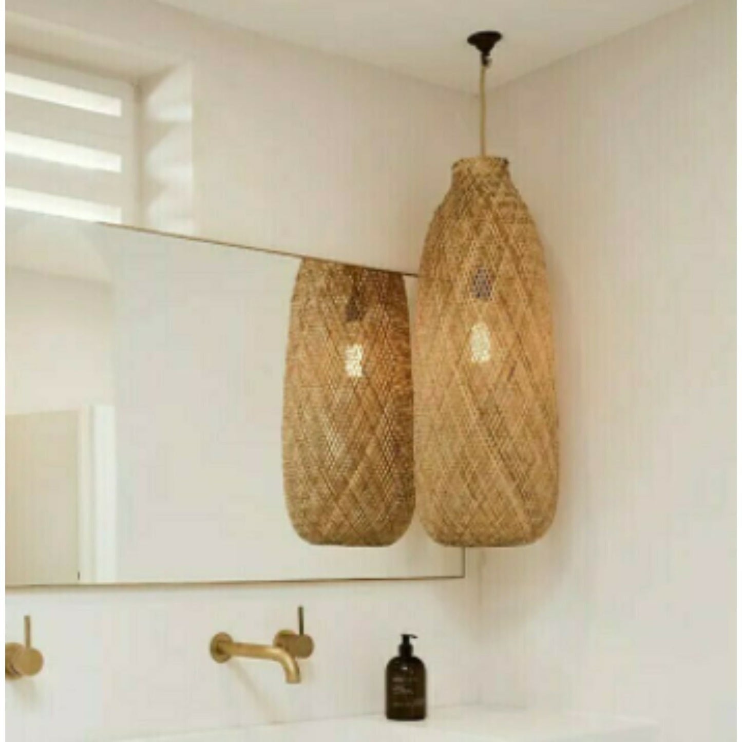 Bamboo Pendant Light, Bamboo Lampshade, Scandinavian Lighting, Boho Lighting, Sustainable Traditional Craftsmanship, Sustainable Eco