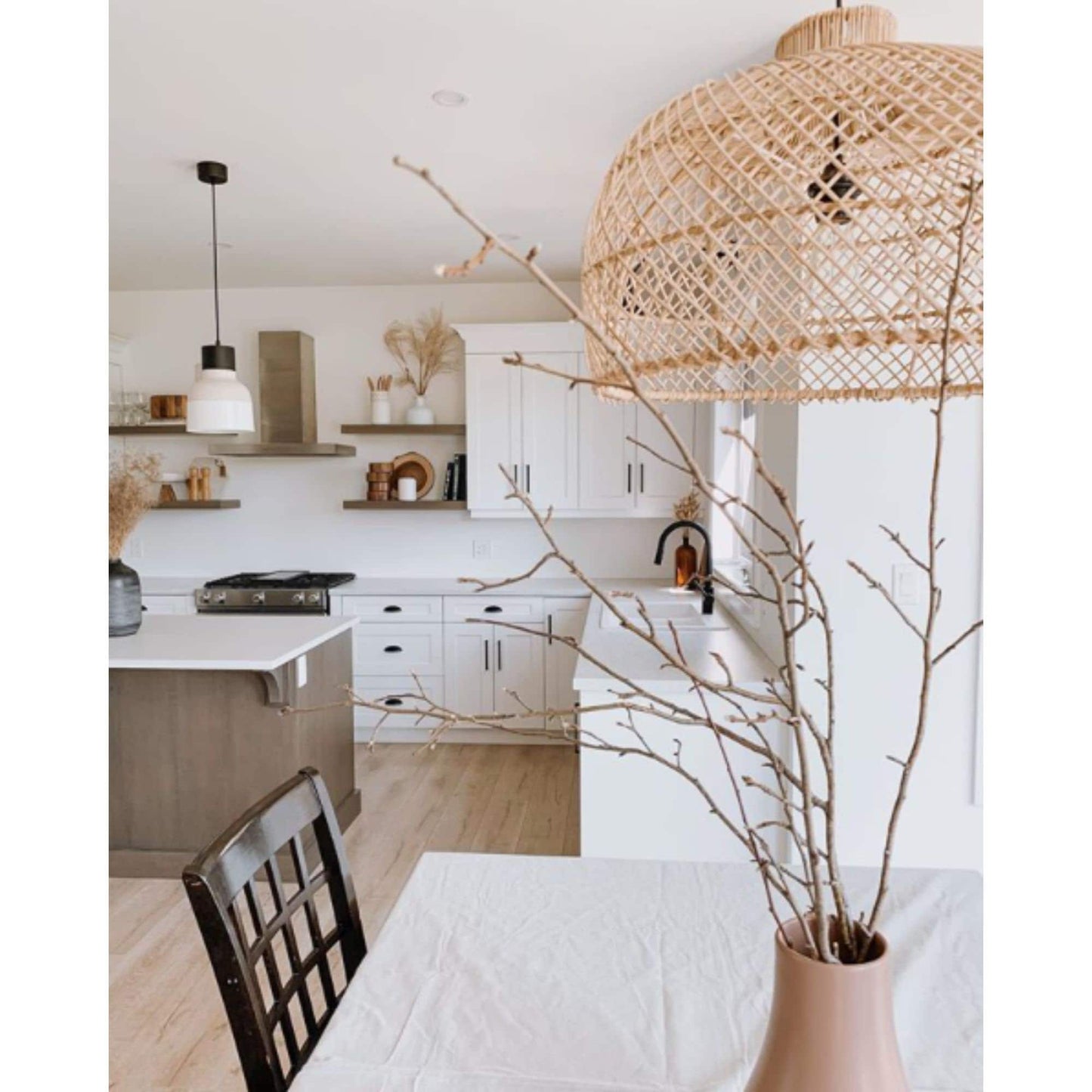 Unique Handmade Rattan Pendant Light. High Quality Rattan Lampshade. Boho. Scandinavian Decor. Minimal