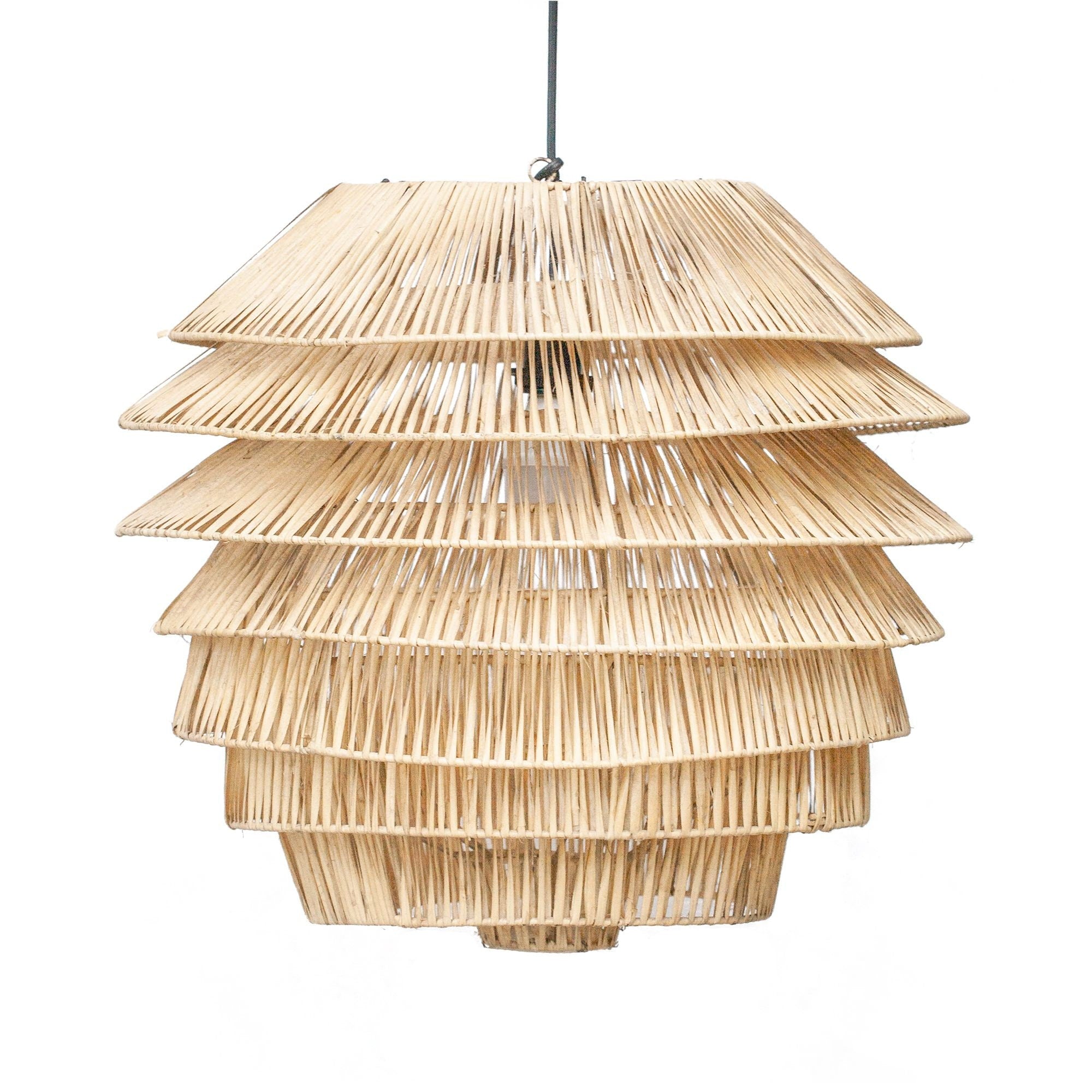 Tiered 2024 rattan pendant