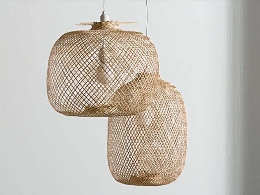 Bamboo Light Fixture, Decor Trend, Pendant Light. Wicker Lampshade. Bamboo Lampshade. Sustainable Light. Coastal. Boho. Farmhouse. Rustic