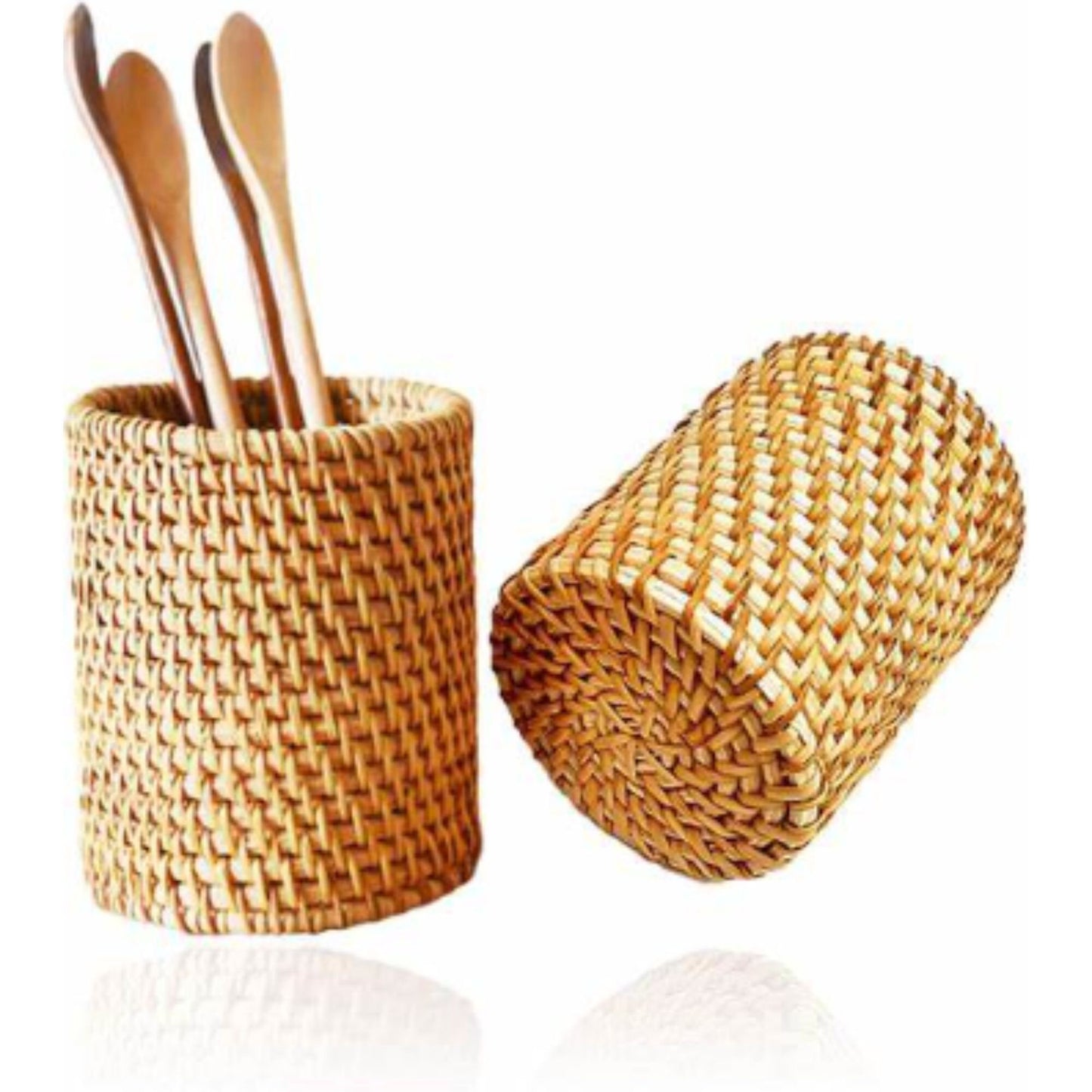 Handcrafted Rattan Pencil Holder. Rattan Makeup Brush Holder. Pencil Case. Rattan Cup for Kitchen Utensil and Homeware. Sustainable Living