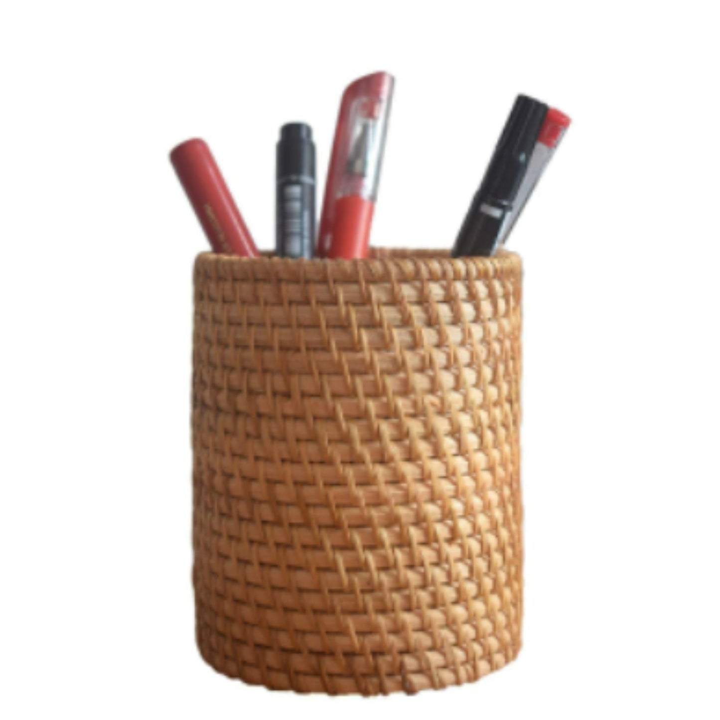 Handcrafted Rattan Pencil Holder. Rattan Makeup Brush Holder. Pencil Case. Rattan Cup for Kitchen Utensil and Homeware. Sustainable Living