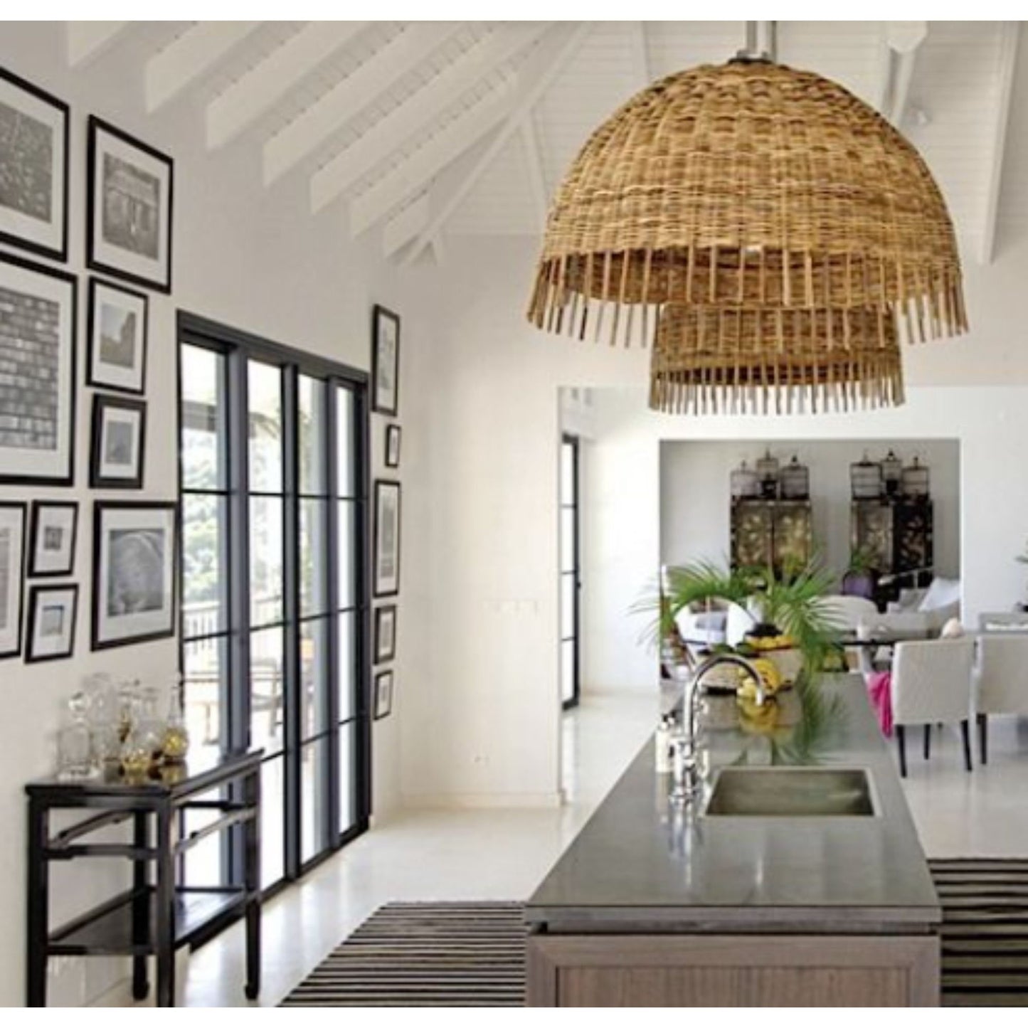 Coastal Living, Unique Rattan Pendant Light, Authentic, Genuine Handmade Pendant Light by Vietnamese Artisans. Sustainable