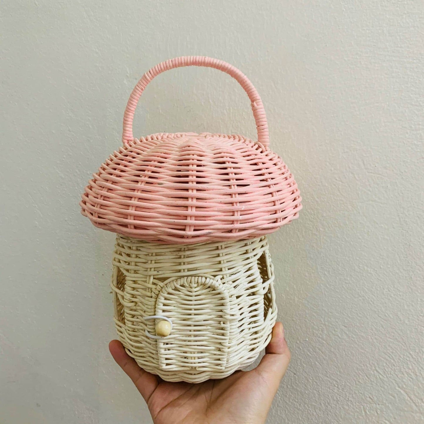 Handmade Rattan Mushroom/Wicker Mushroom House/Mushroom Doll House/Rattan Doll/Rattan Mushroom House/Nursery/Gift/Fair trade/Sustainable