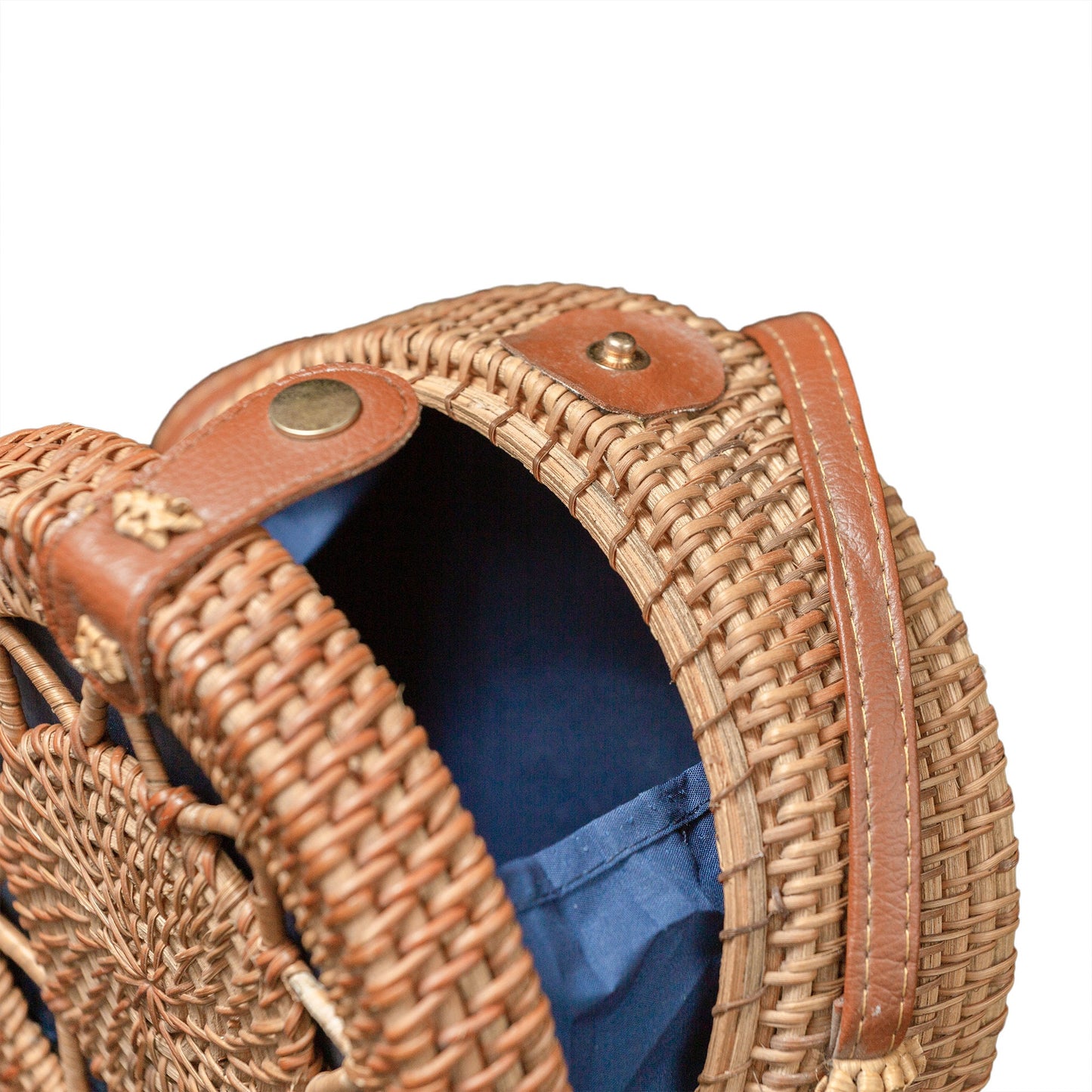 Round Rattan Bag With Double Braid Pattern, Handwoven Shoulder Bag, Boho Summer Bag, Rattan Bag, Perfect for Wedding Gifts