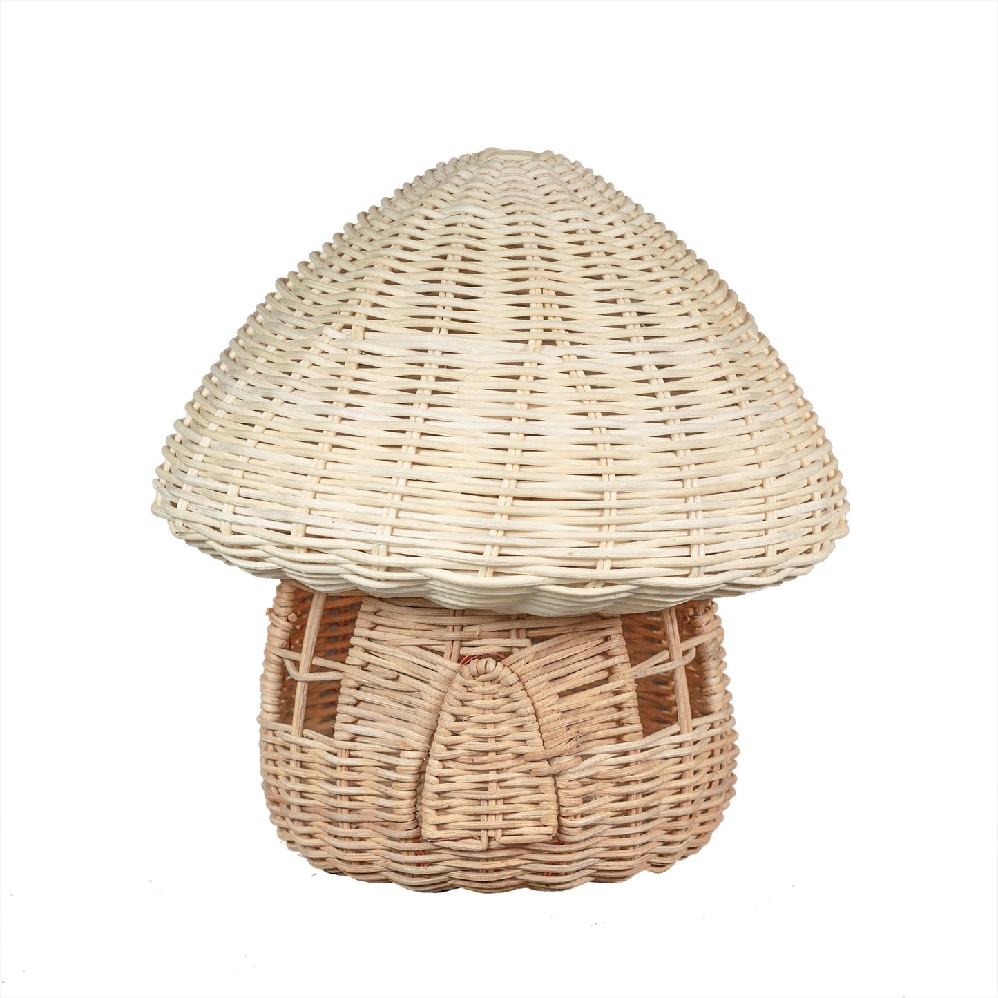 Handmade Rattan Mushroom. Mushroom Doll House. Rattan Doll House. Wicker Doll House. Wicker Mushroom. Rattan Miniatures. Handmade Mushroom