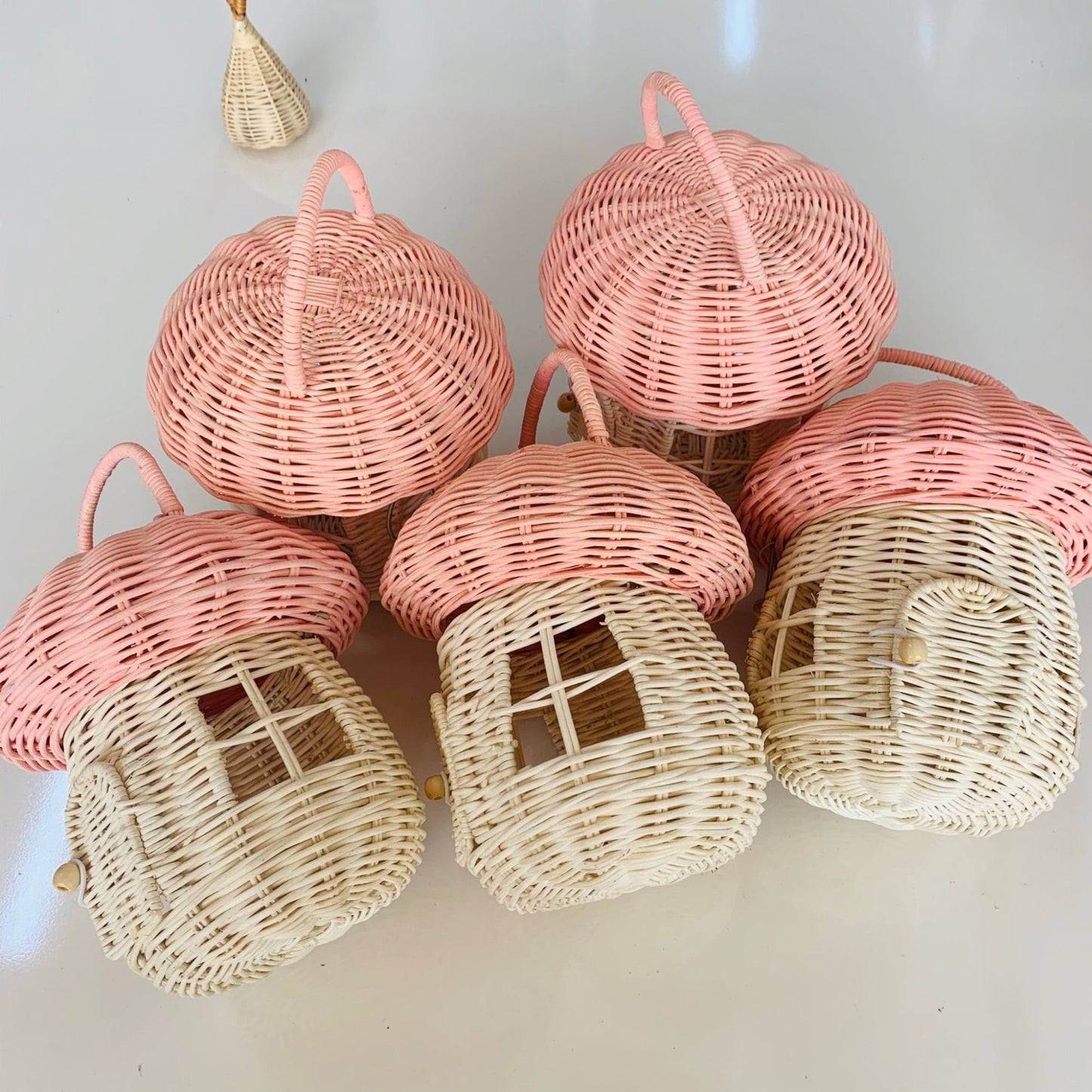 Handmade Rattan Mushroom/Wicker Mushroom House/Mushroom Doll House/Rattan Doll/Rattan Mushroom House/Nursery/Gift/Fair trade/Sustainable