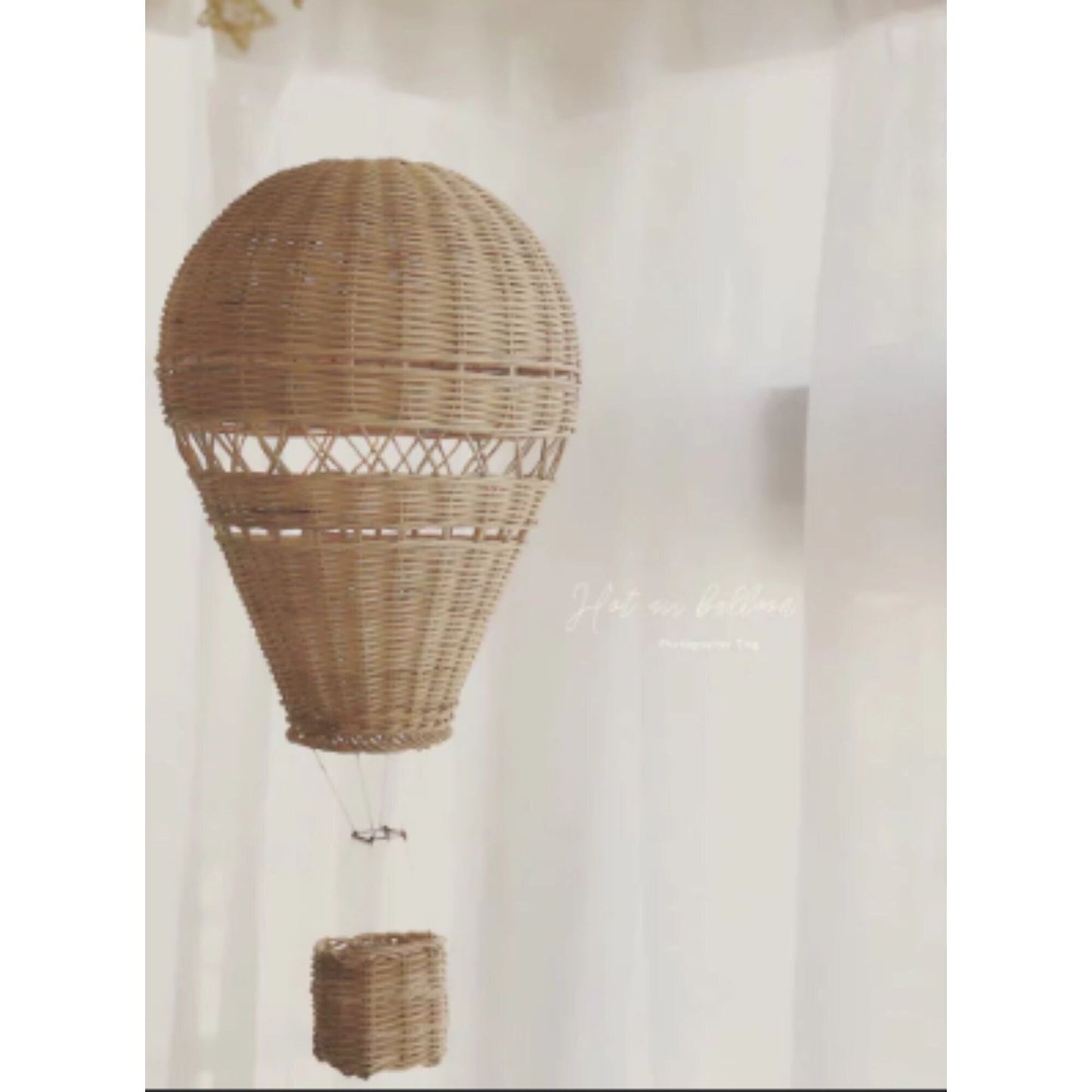 Rattan Hot Air Balloon. Handcrafted Rattan Toy. Handmade Wicker Hot Air Balloon, Artisans. Sustainable. Nursery Decor. Organic