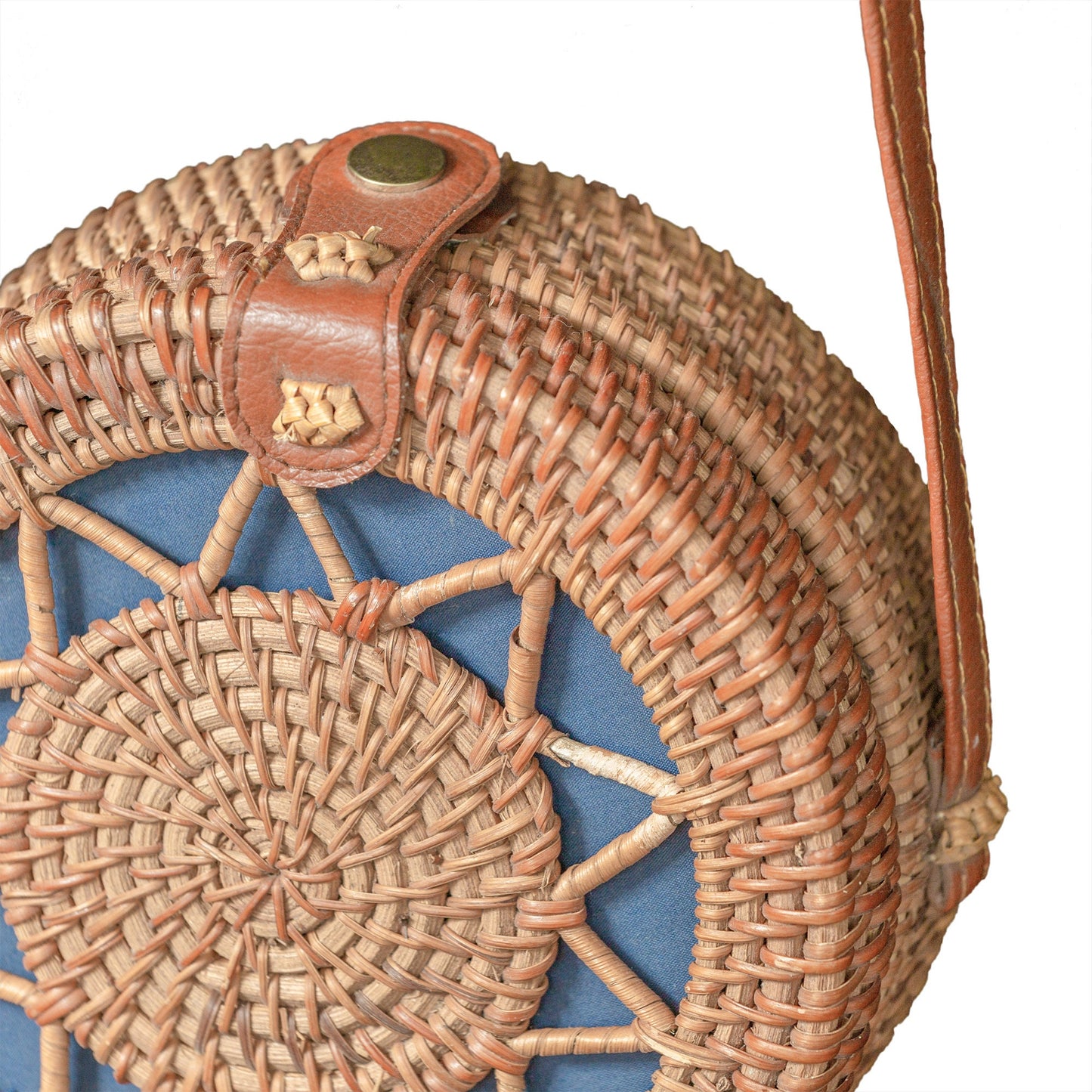 Round Rattan Bag With Double Braid Pattern, Handwoven Shoulder Bag, Boho Summer Bag, Rattan Bag, Perfect for Wedding Gifts