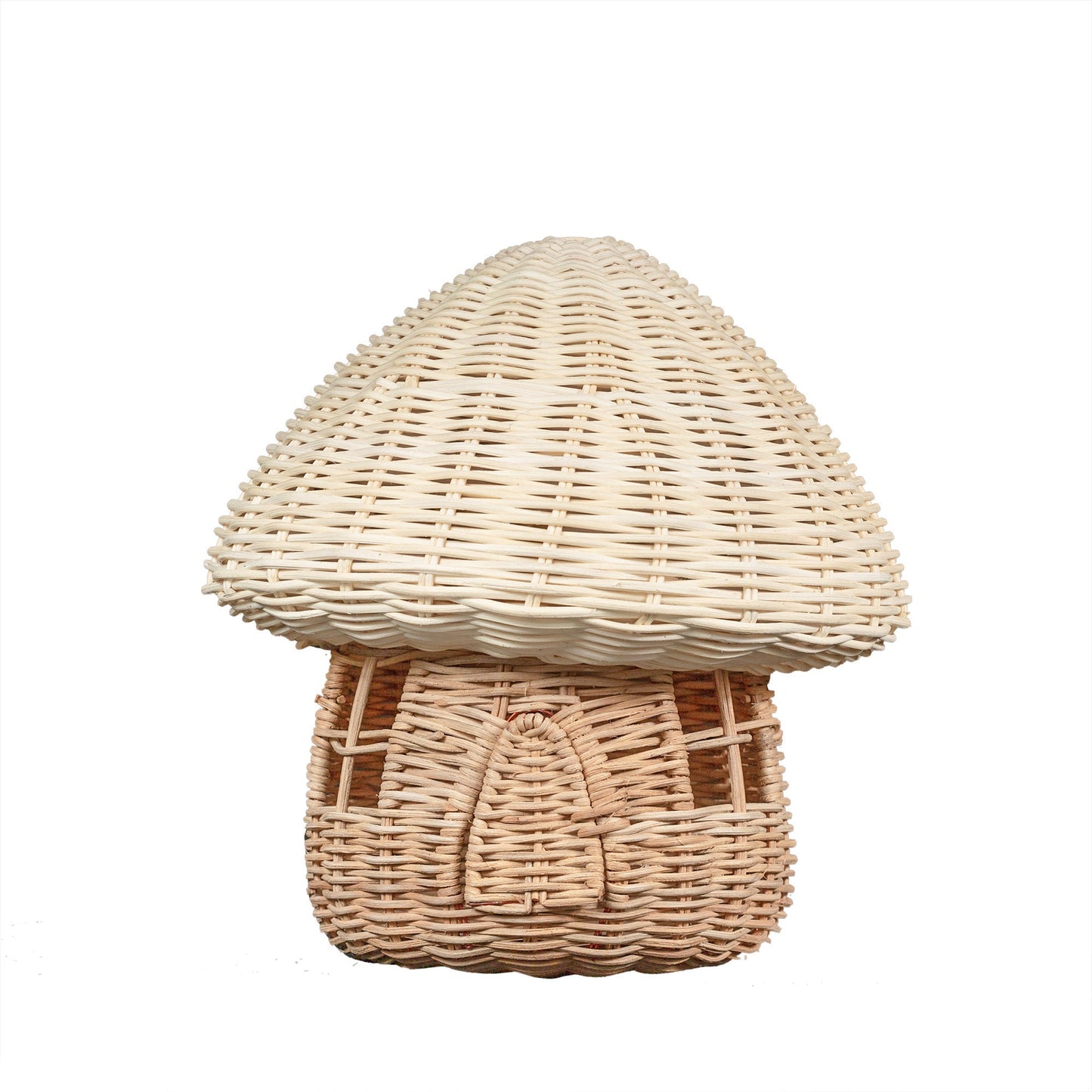 Handmade Rattan Mushroom. Mushroom Doll House. Rattan Doll House. Wicker Doll House. Wicker Mushroom. Rattan Miniatures. Handmade Mushroom