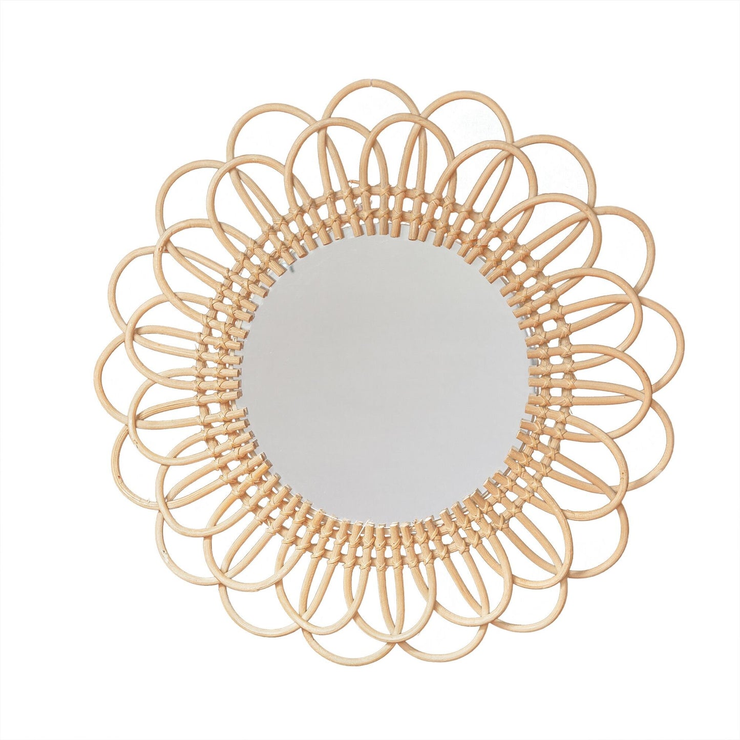 Stunning FLora Rattan Mirror Handmade by Vietnamese Artisans. Creative Boho Decor. Farmhouse. Coastal. Minimalistic. Sustainable. Fair Trade